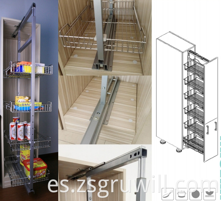 Unidades competitivas de almacenamiento de alambre alto en tándem organizador unidades de despensa de cocina